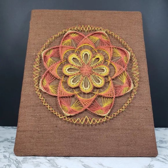 Mandala String Art Wall Decor Encased Vintage - Picture 15 of 16